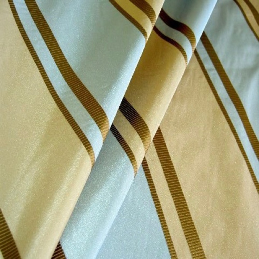 Faux Silk Fabric Fushion Lagoon Blue with Taupe